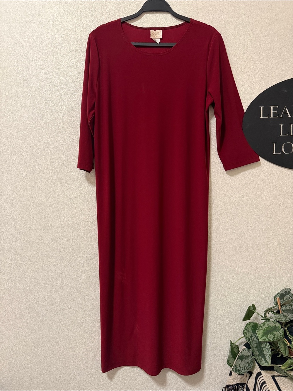 Classic Burgundy Midi Dress by